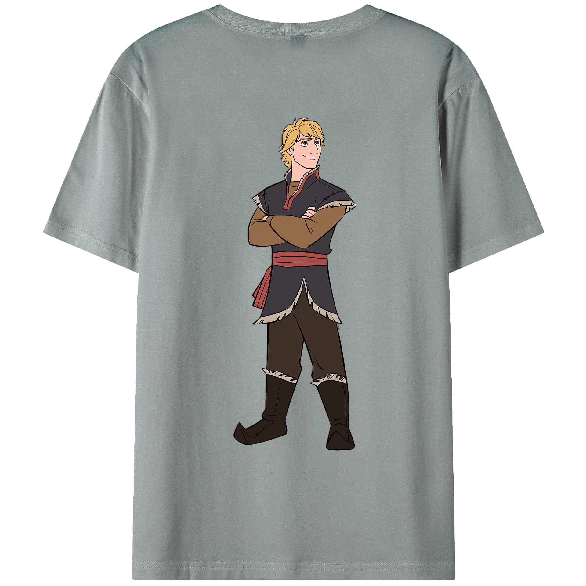 （画像用） アナと雪の女王 アンナ エルサ Frozen Anna Elsa 綿100％ メンズ半袖Tシャツ（バックプリント） 通気性